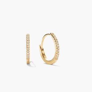 BRAND NEW MEJURI 14K GOLD PAVÉ DIAMOND HUGGIE HOOPS
